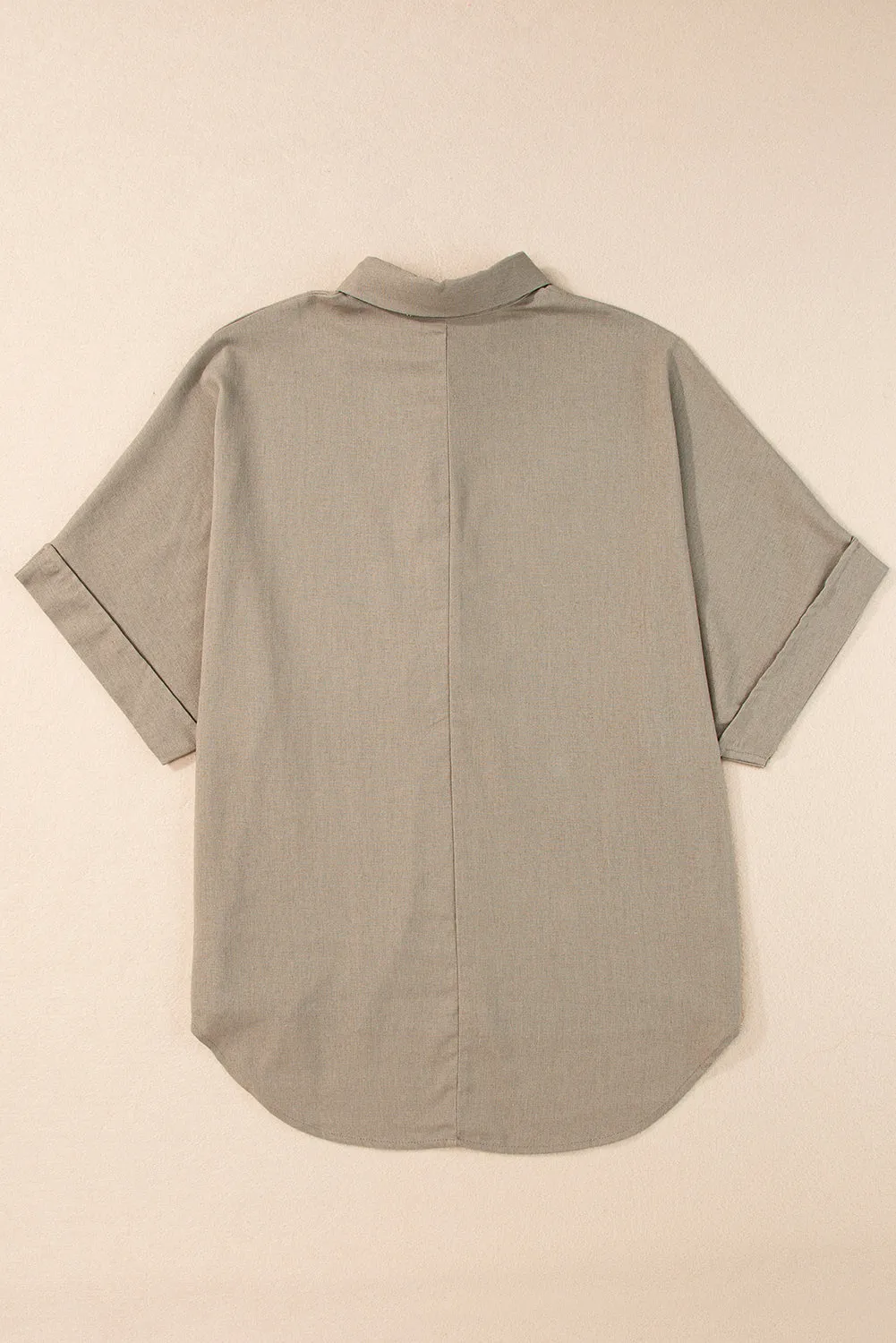 Collared Half Folded Oversize Top