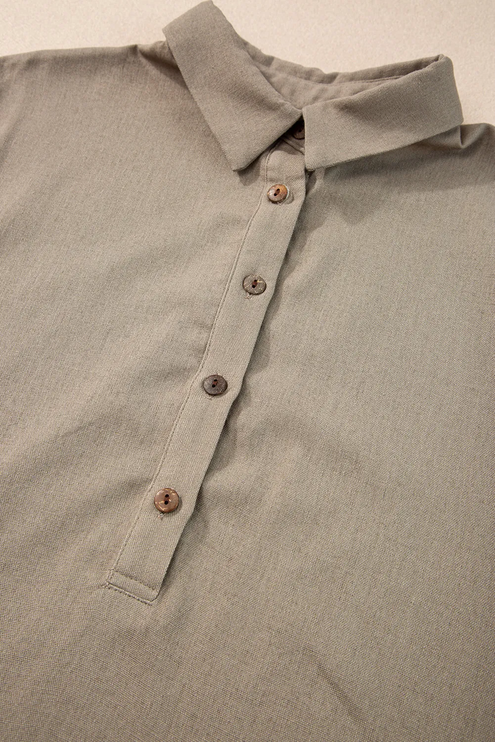 Collared Half Folded Oversize Top