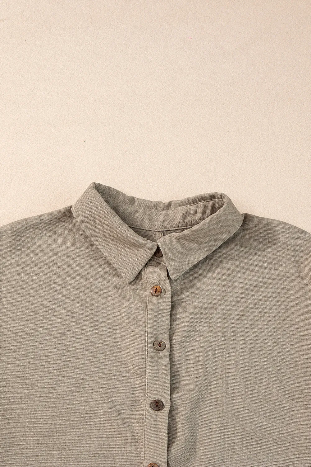 Collared Half Folded Oversize Top