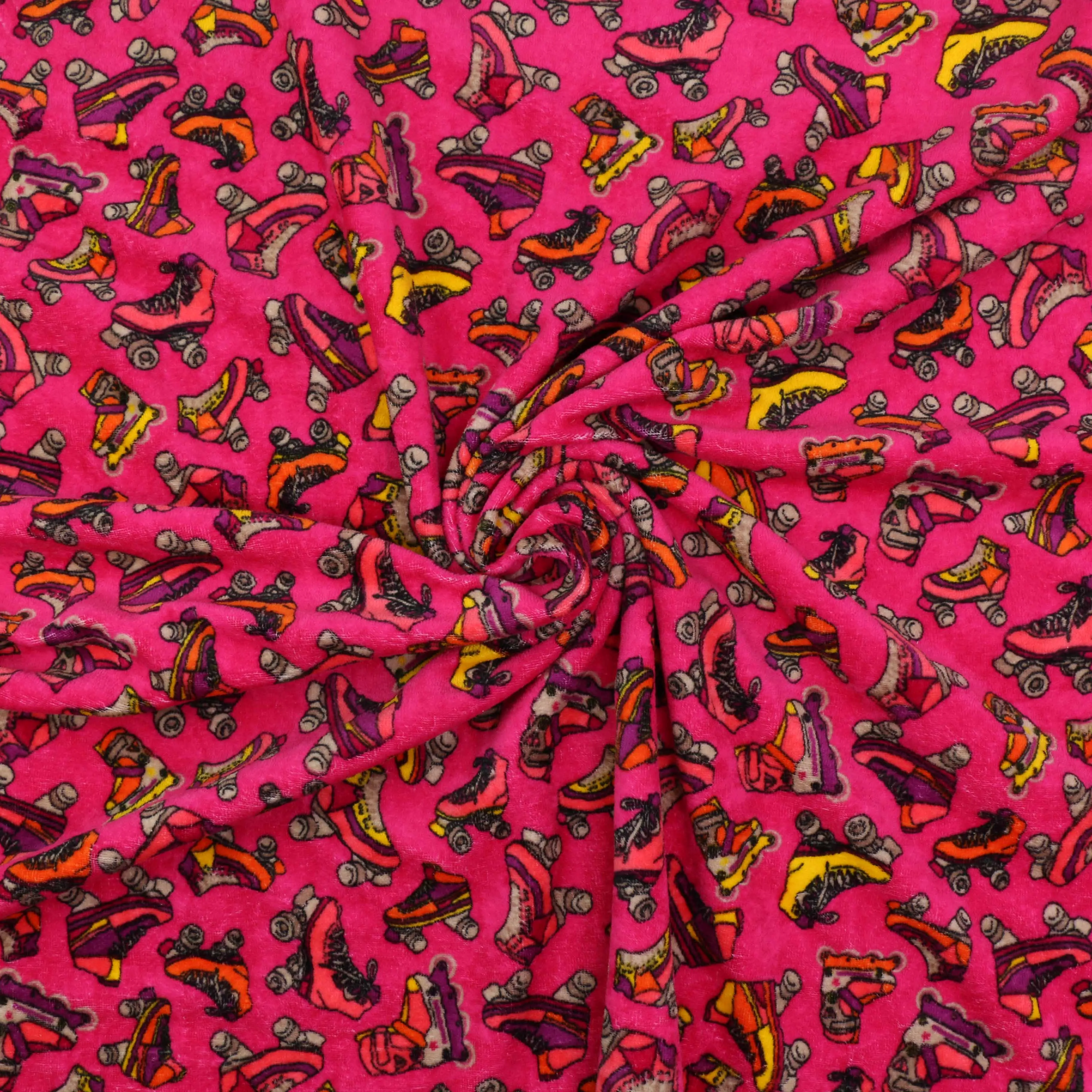 Cotton Velour - Black, Pink, Beige