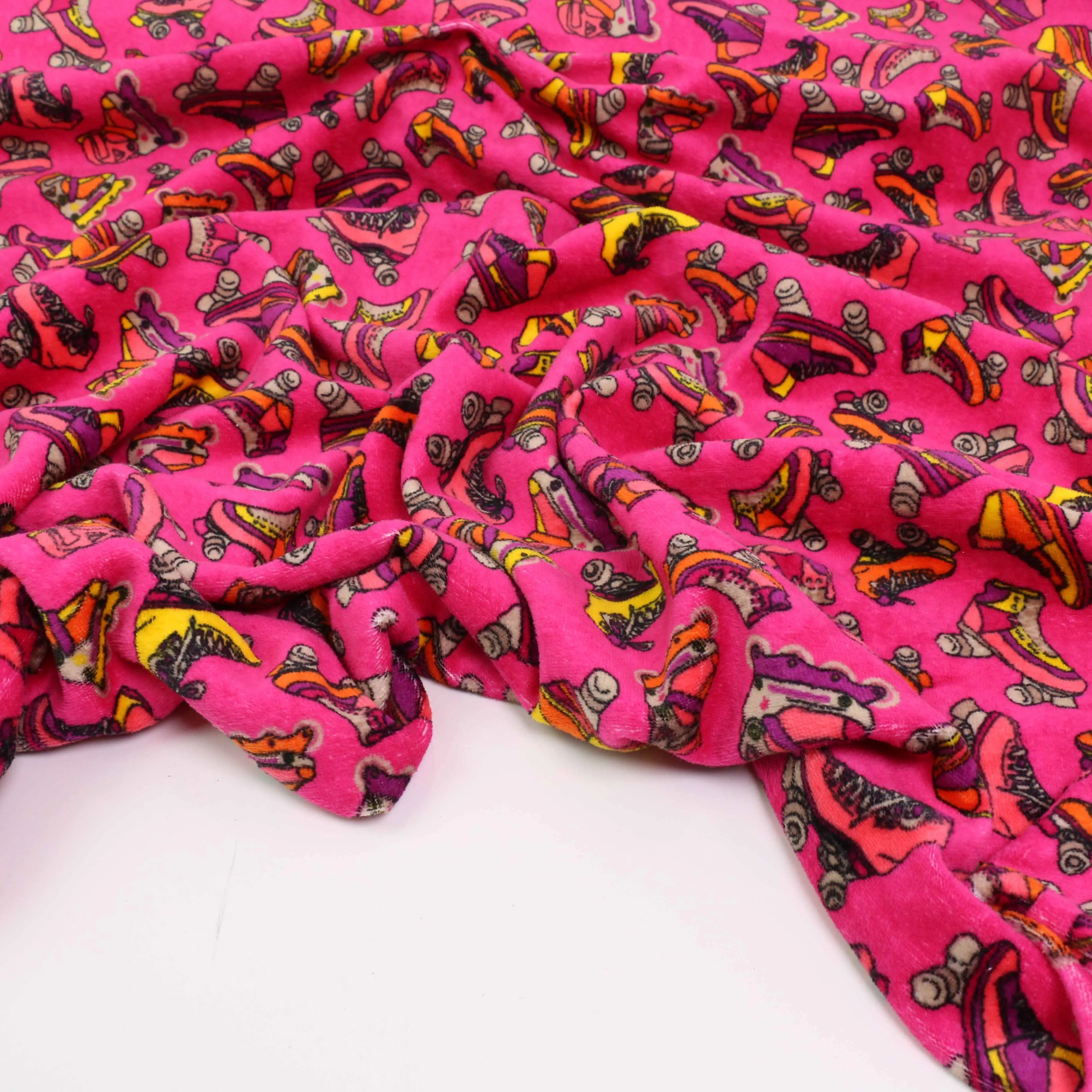 Cotton Velour - Black, Pink, Beige