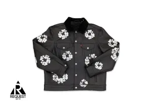 Cotton Wreath Leather Jacket "Black"