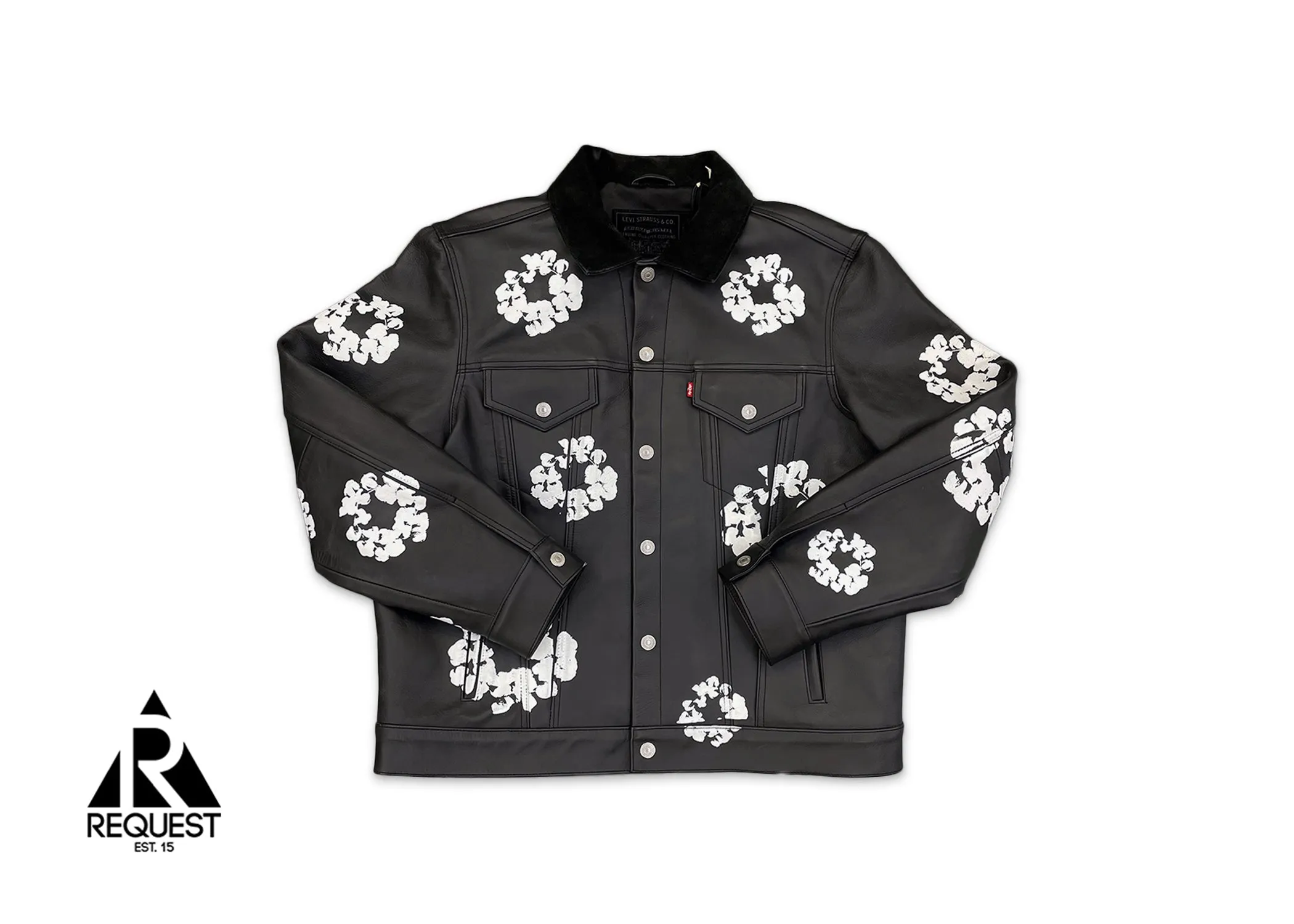 Cotton Wreath Leather Jacket "Black"