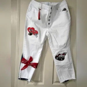 Custom 1 of 1 Kansas City Chiefs Patch Accents Jeans Embellished Upcycle
