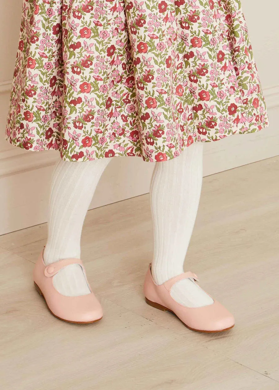 Daphne Floral Hand Smocked Double Breasted Dress in Pink (18mths-10yrs)