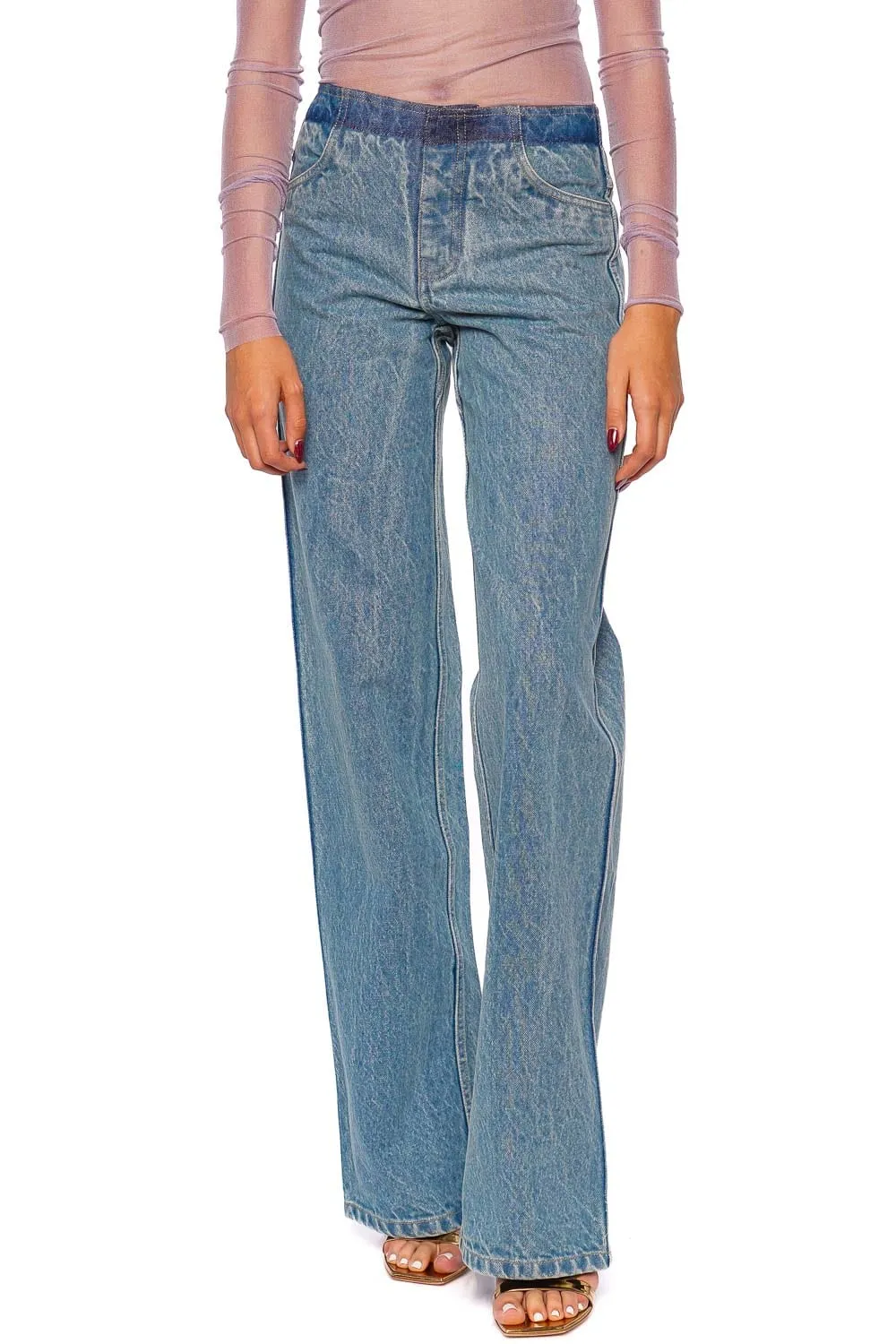 Deconstruct Constrast Waistband Denim Jean