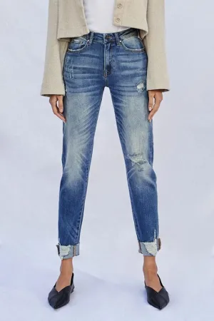 Denim Lab USA Raw Hem Boyfriend Jeans