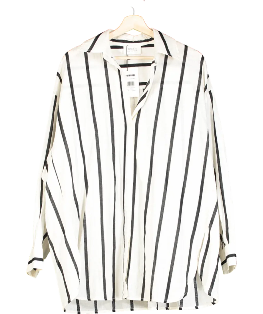 DISSH Cream Elliott Sleeved Linen Shirt UK 8