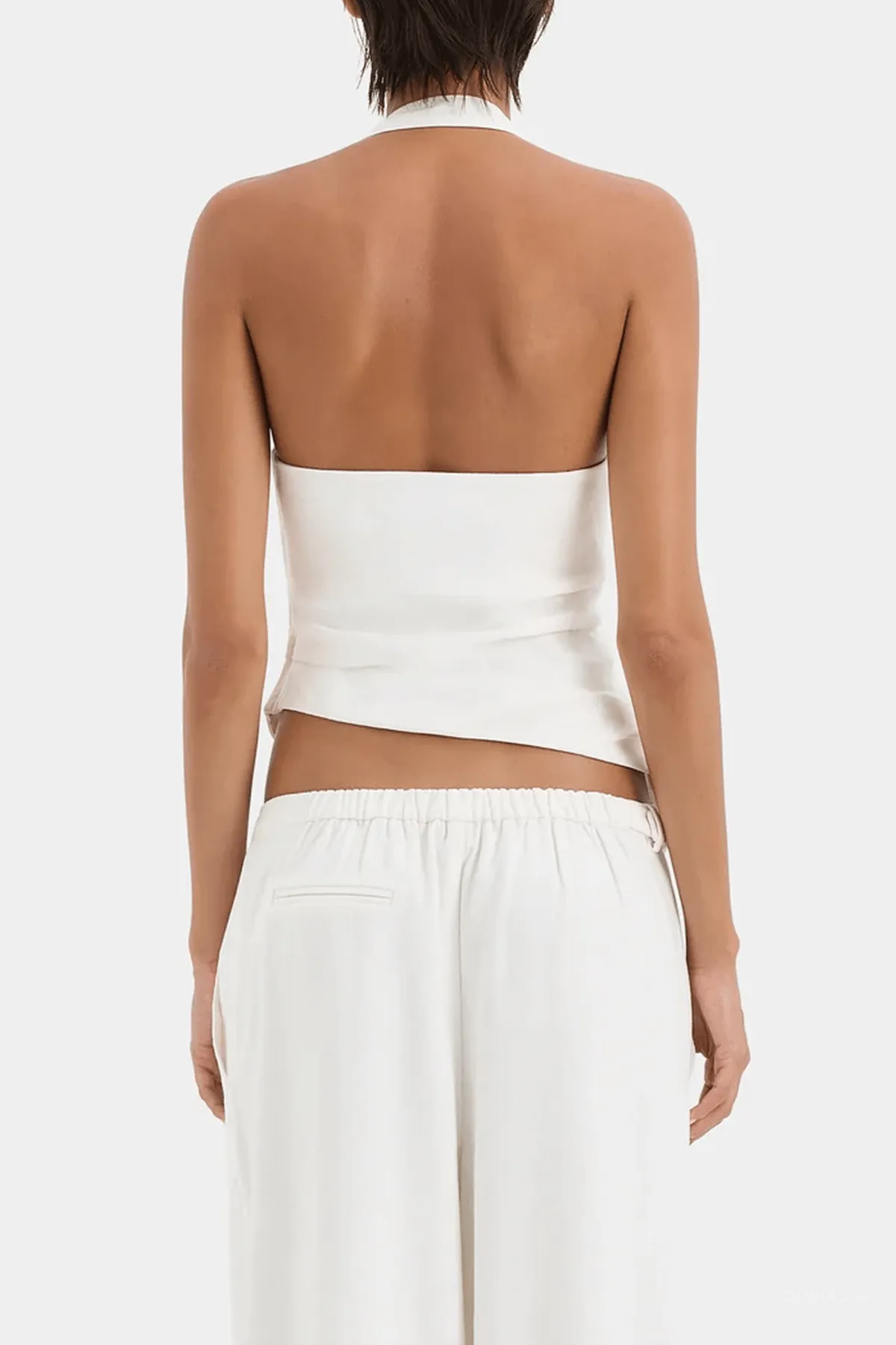 Dorian Halter Top in Ivory
