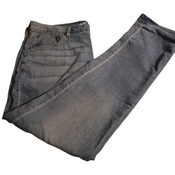 Eddie Bauer Women's Boyfriend Mid-Rise Straight Flannel Lined Jeans Sz 16