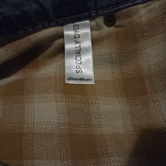Eddie Bauer Women's Boyfriend Mid-Rise Straight Flannel Lined Jeans Sz 16