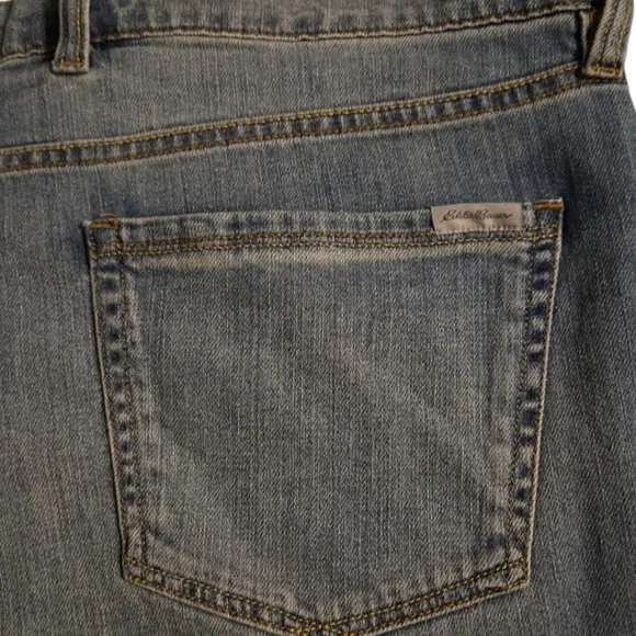 Eddie Bauer Women's Boyfriend Mid-Rise Straight Flannel Lined Jeans Sz 16