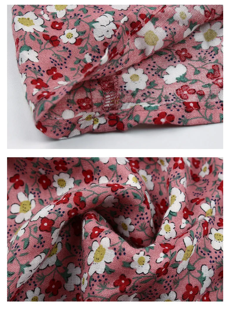 Elegant Retro Square Collar Floral Midi Dresses