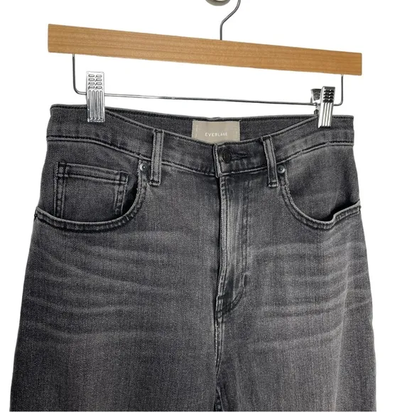 Everlane | High Rise Straight Jean in Washed Black 27