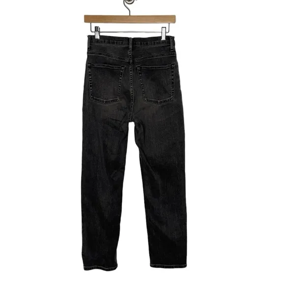 Everlane | High Rise Straight Jean in Washed Black 27