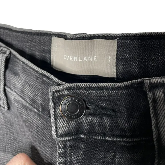 Everlane | High Rise Straight Jean in Washed Black 27