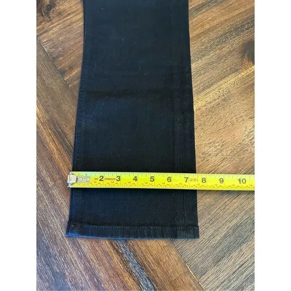 Express original super high waist straight leg jeans in black.