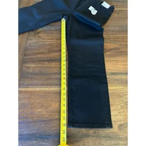 Express original super high waist straight leg jeans in black.