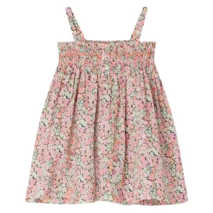 Fabricia Coral Floral Smocked Dress