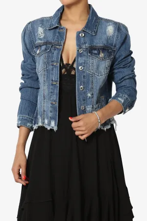 Fiore Distressed Denim Jacket PLUS