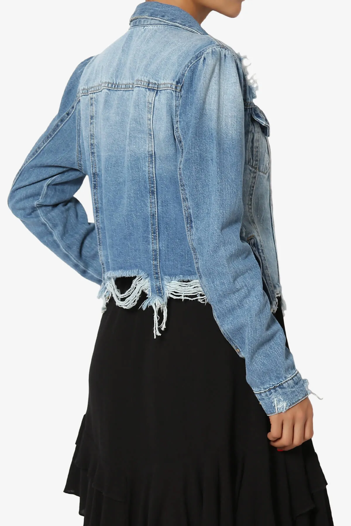 Fiore Distressed Denim Jacket PLUS