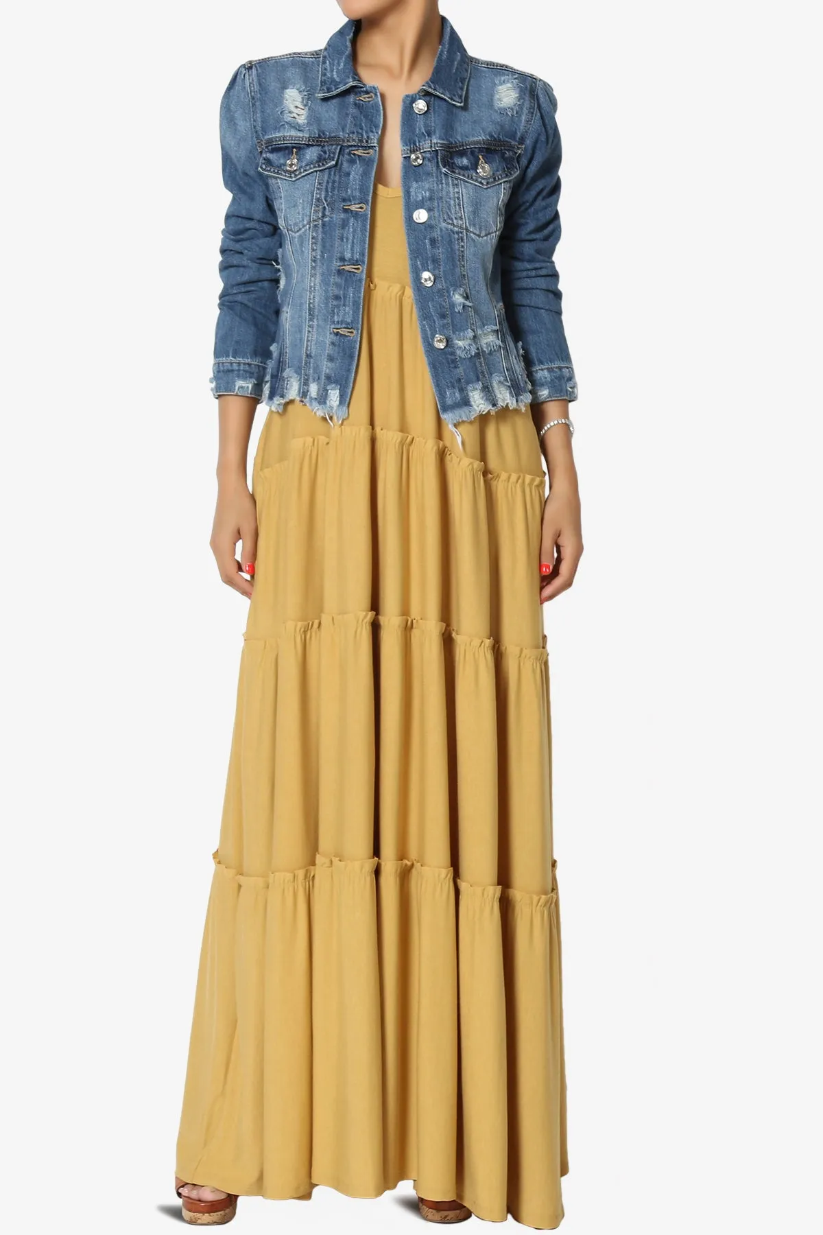 Fiore Distressed Denim Jacket PLUS