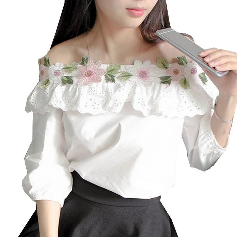 Floral & Lace Ruffle Shirt