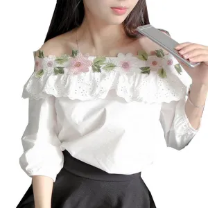 Floral & Lace Ruffle Shirt