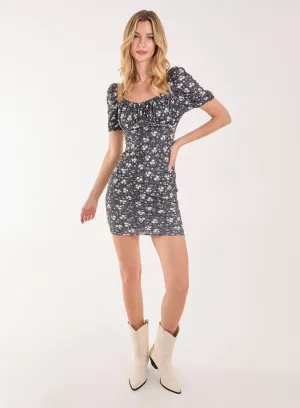 Floral Broderie Puff Sleeve Dress
