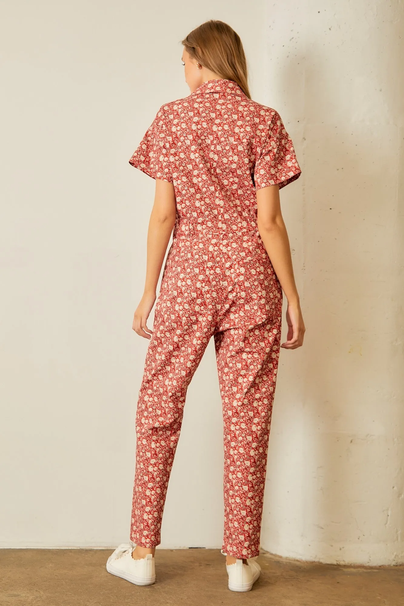 FLORAL DENIM JUMPSUIT