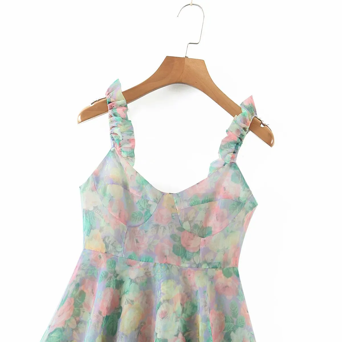 Floral Fungus Strap Suspender Casual Mini Dresses