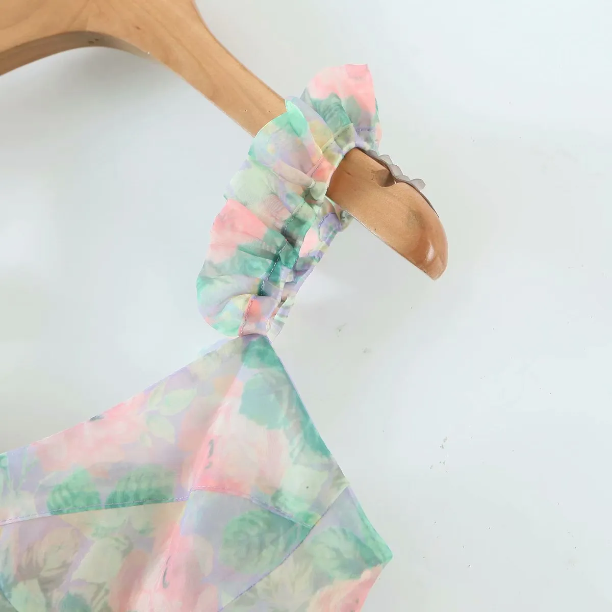 Floral Fungus Strap Suspender Casual Mini Dresses