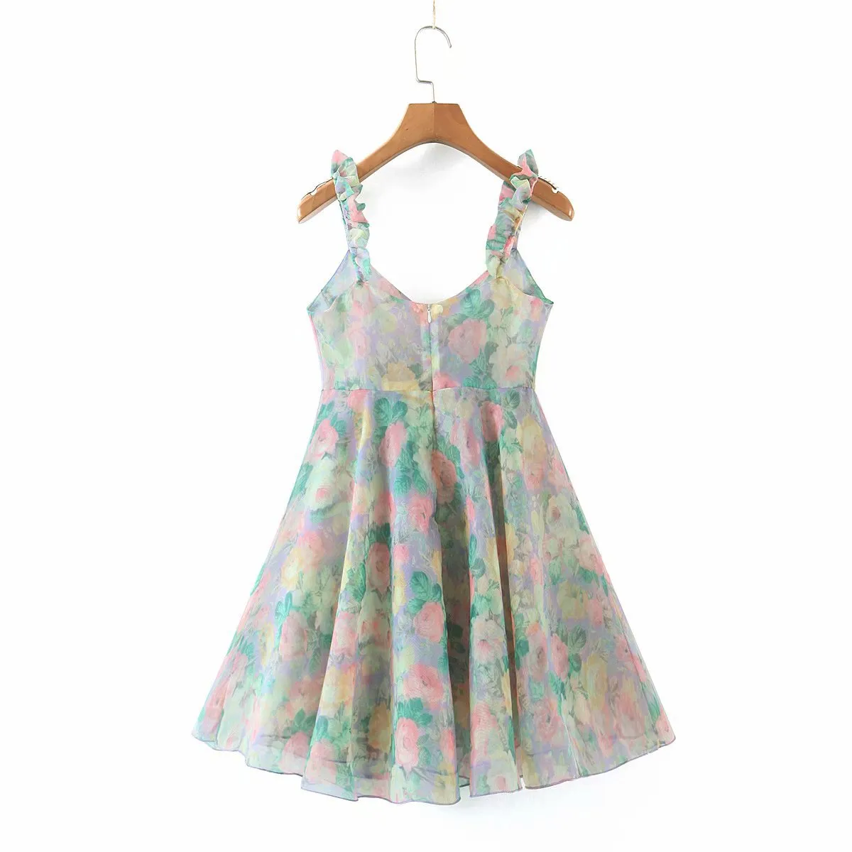 Floral Fungus Strap Suspender Casual Mini Dresses