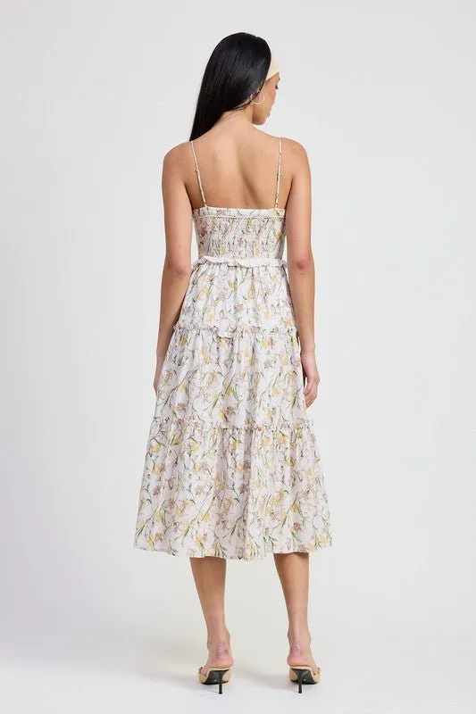 Floral Midi Corset Dress
