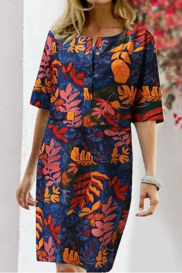 Floral Printing Midi Dress
