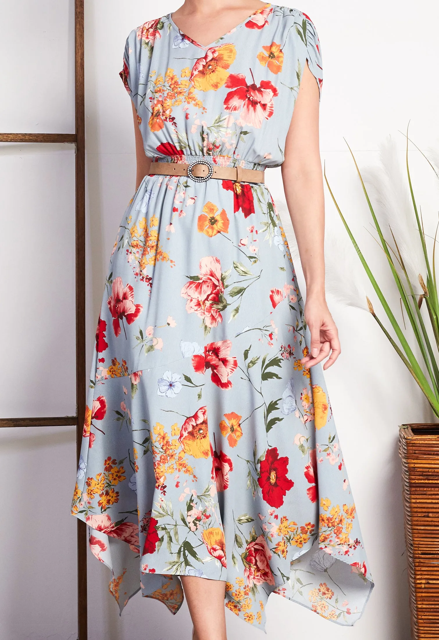 Floral Short-sleeve Dress