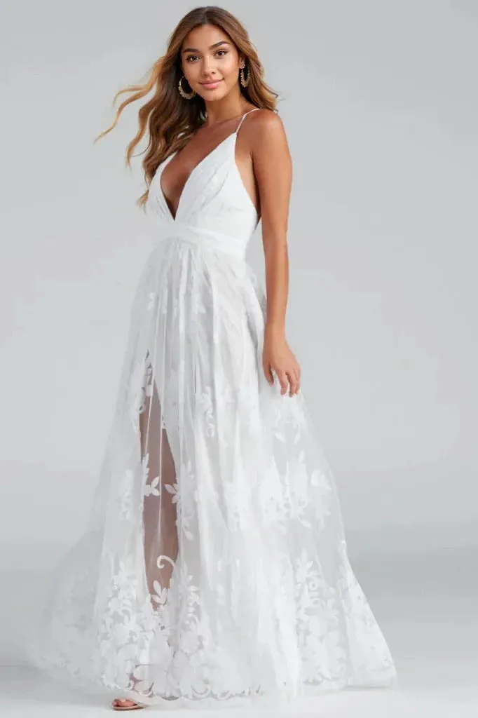 Formal Flocked Velvet Dress
