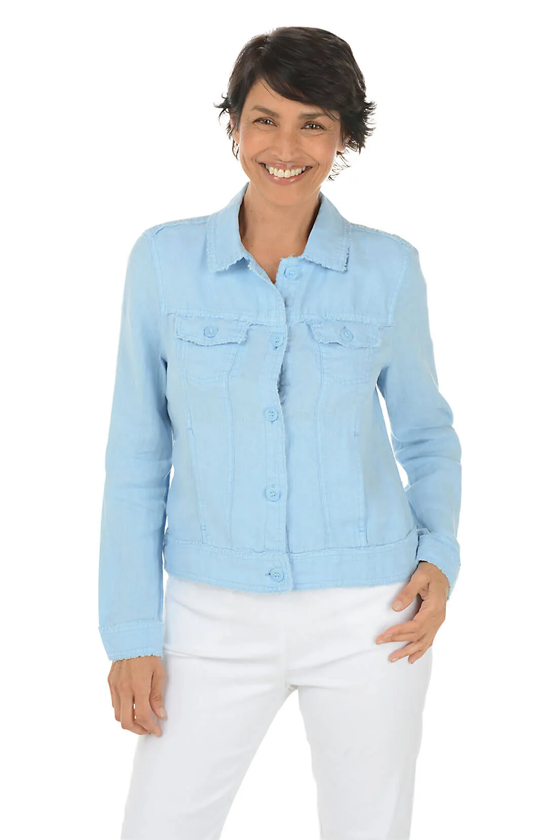 Frayed Linen Jacket