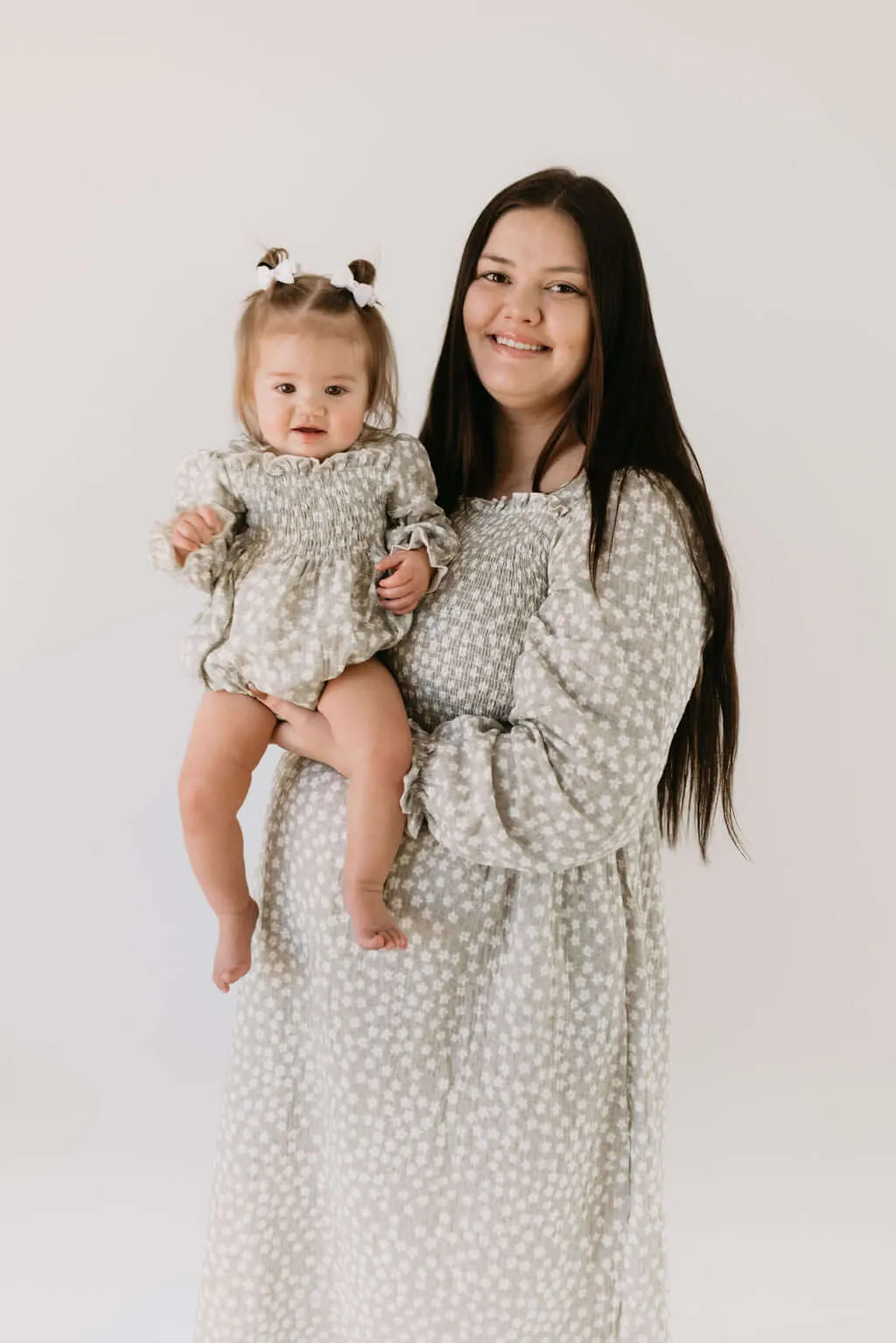 French Gray Floral | Ruffle Romper