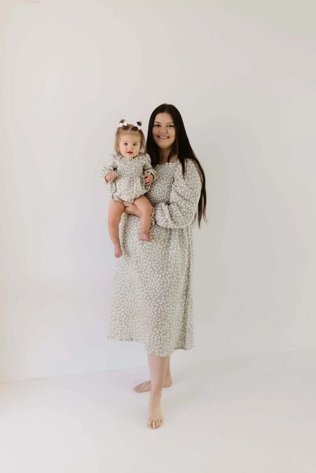 French Gray Floral | Ruffle Romper
