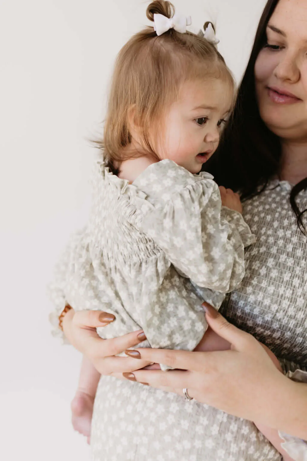 French Gray Floral | Ruffle Romper
