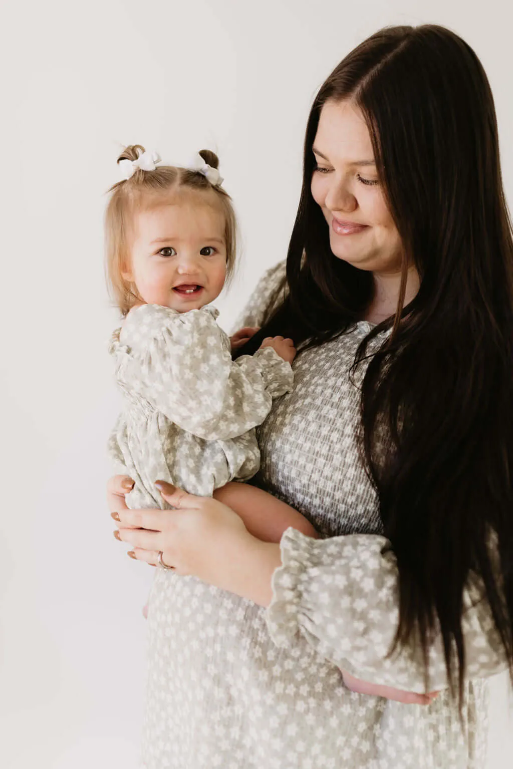 French Gray Floral | Ruffle Romper