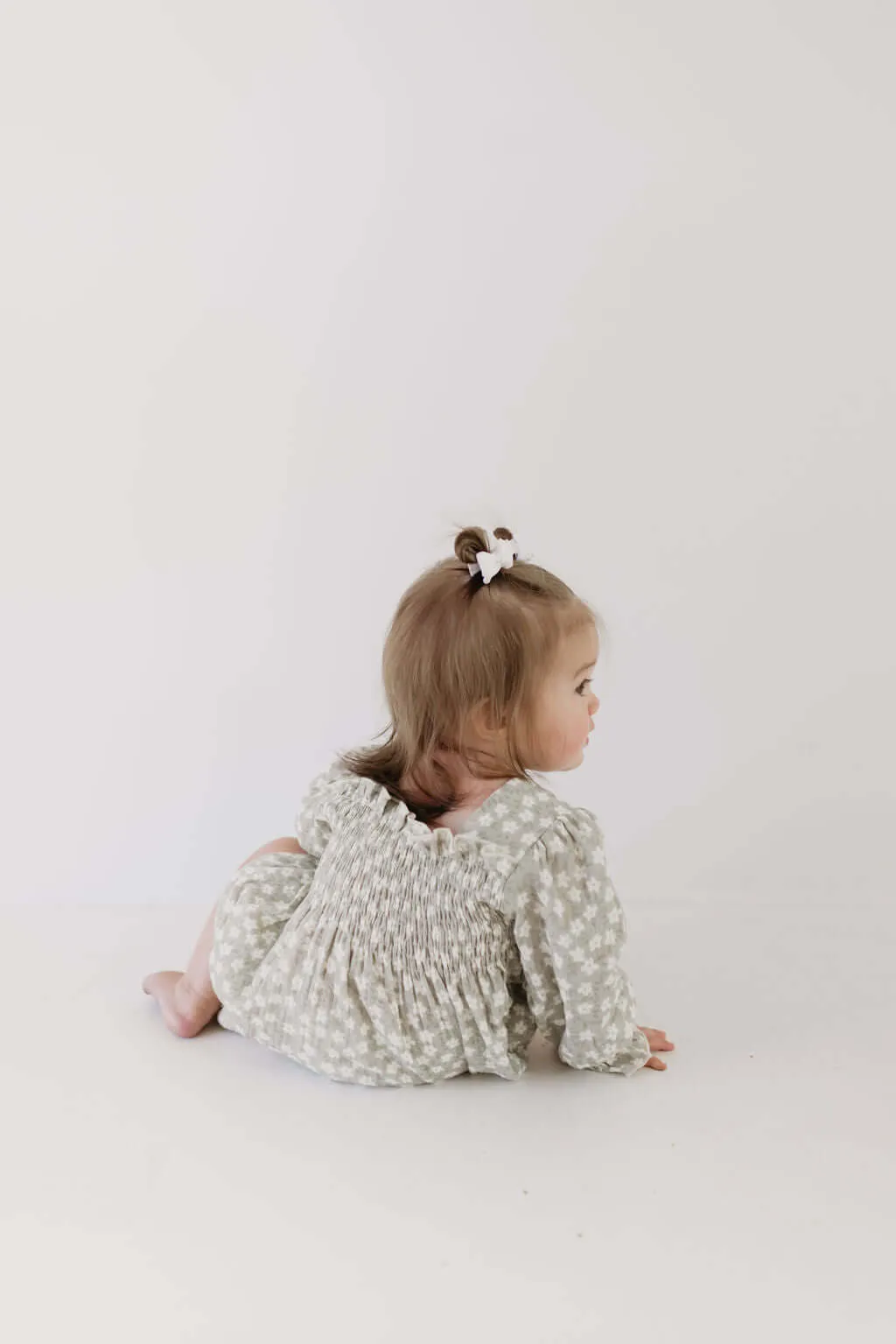 French Gray Floral | Ruffle Romper