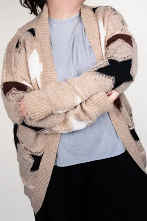 Frosty Star Beige Knit Cardigan