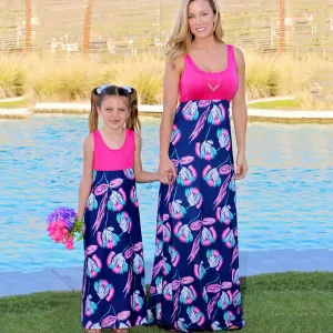 Fuschia Pink Maxi Dresses Mummy & Me