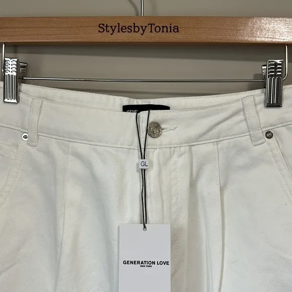 GENERATION LOVE LYNN DENIM Boyfriend Jean Pant White Sz M NEW