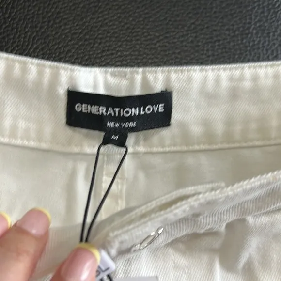GENERATION LOVE LYNN DENIM Boyfriend Jean Pant White Sz M NEW