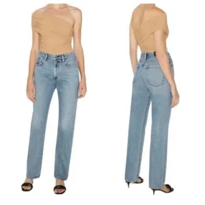 Goldsign Cotton Denim High Rise Straight Leg Jeans Size 32 NWT