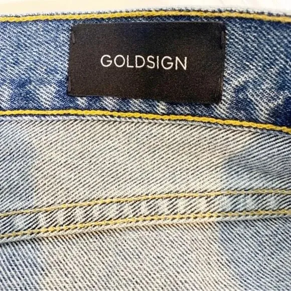 Goldsign Cotton Denim High Rise Straight Leg Jeans Size 32 NWT