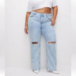 GOOD AMERICAN 90s Icon High Rise Straight Leg Jeans